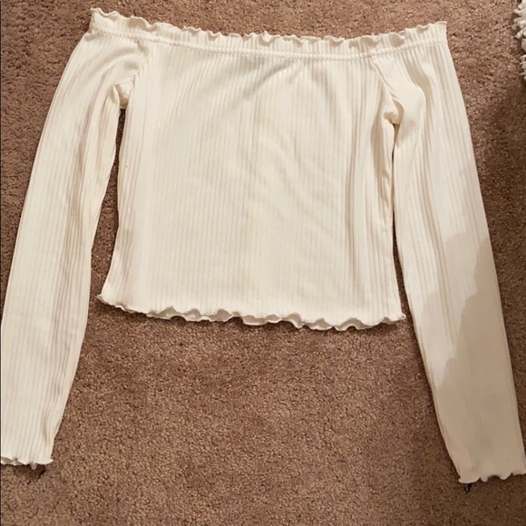 White off the shoulder crop top - Picture 2 of 2